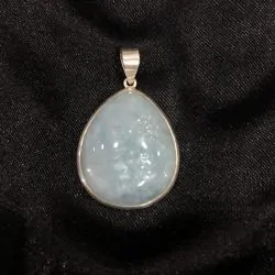 Pendentif Aigue Marine serti en Argent 925 -2 | Dans les yeux de Gaïa