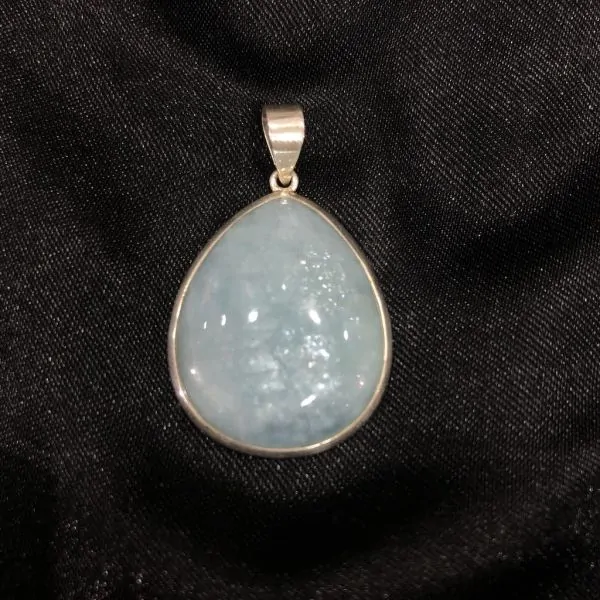 Pendentif Aigue Marine serti en Argent 925 -2 | Dans les yeux de Gaïa