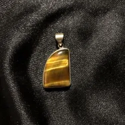 Pendentif Oeil de Tigre serti en Argent 925 | Dans les yeux de Gaïa