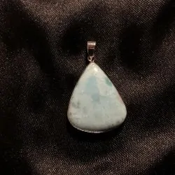 Pendentif Larimar métal Argenté -2 | Dans les yeux de Gaïa