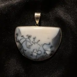 Pendentif en Agate Dendrite serti en Argent 925 -3 | Dans les yeux de Gaïa