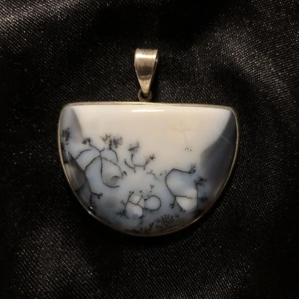 Pendentif en Agate Dendrite serti en Argent 925 -3 | Dans les yeux de Gaïa