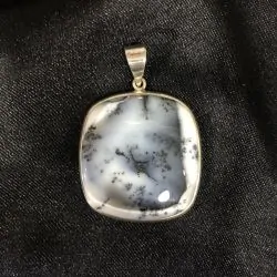 Pendentif en Agate Dendrite serti en Argent 925 -2 | Dans les yeux de Gaïa
