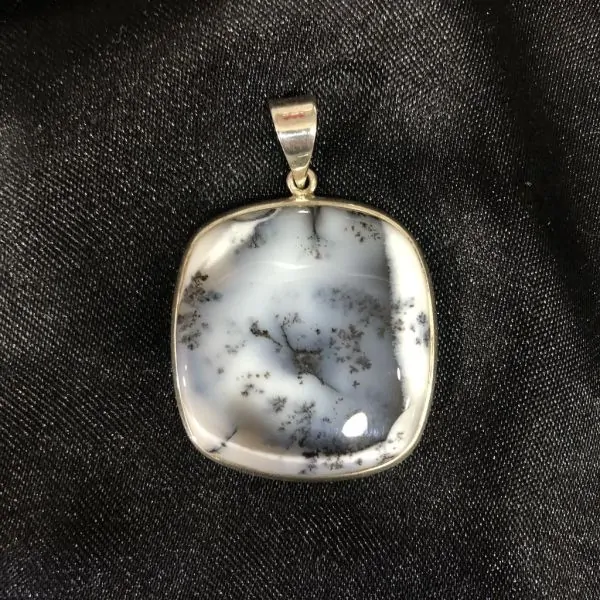 Pendentif en Agate Dendrite serti en Argent 925 -2 | Dans les yeux de Gaïa
