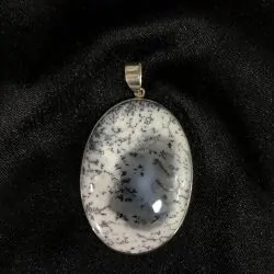 Pendentif en Agate Dendrite serti en Argent 925 -10 | Pendentifs en Minéraux | Dans les yeux de Gaïa