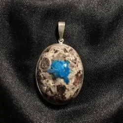 Pendentif en Cavansite serti en Argent 925 | Dans les Yeux de Gaia