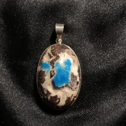 Pendentif en Cavansite serti en Argent 925 -4 | Dans les yeux de Gaïa