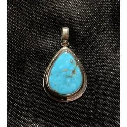 Pendentif Turquoise serti en Argent 925 -11 | Dans les yeux de Gaïa