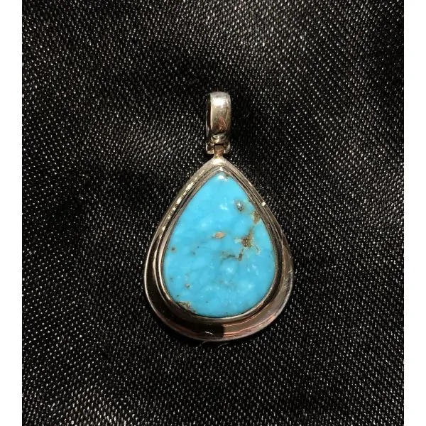 Pendentif Turquoise serti en Argent 925 -11 | Dans les yeux de Gaïa
