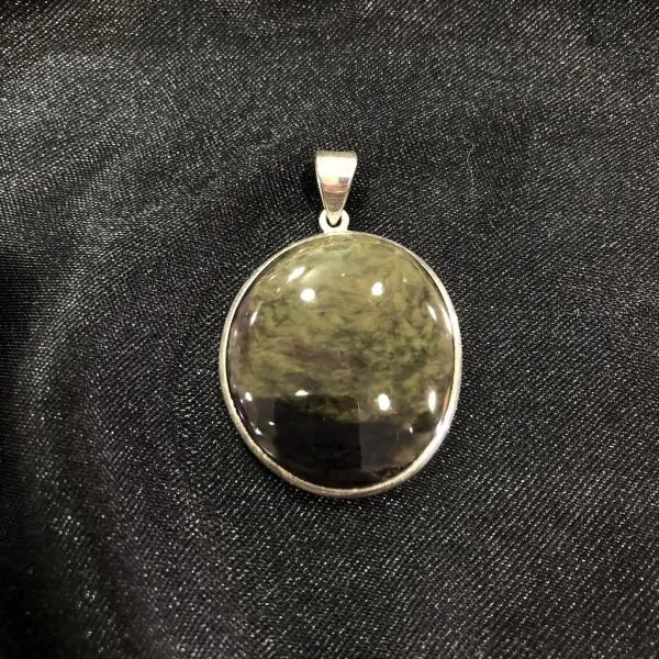 Pendentif Obsidienne Mentogochol serti en Argent 925 | Dans les yeux de Gaïa