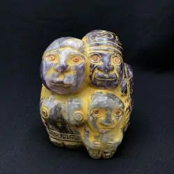 Figurine Famille chamanique en améthyste | Dans les yeux de Gaïa