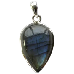 Pendentif argent goutte Labradorite - grand modèle