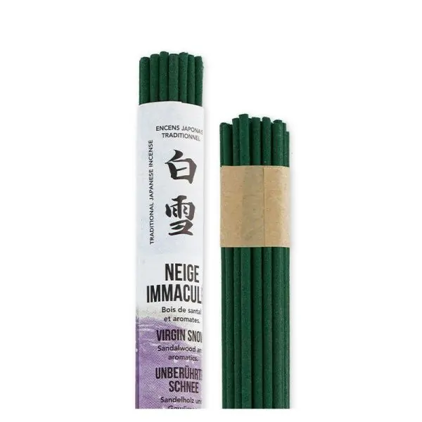 Encens Japonais Neige Immaculée – Bois de Santal, Fève Tonka, Relaxation, Méditation | Dans les Yeux de Gaïa