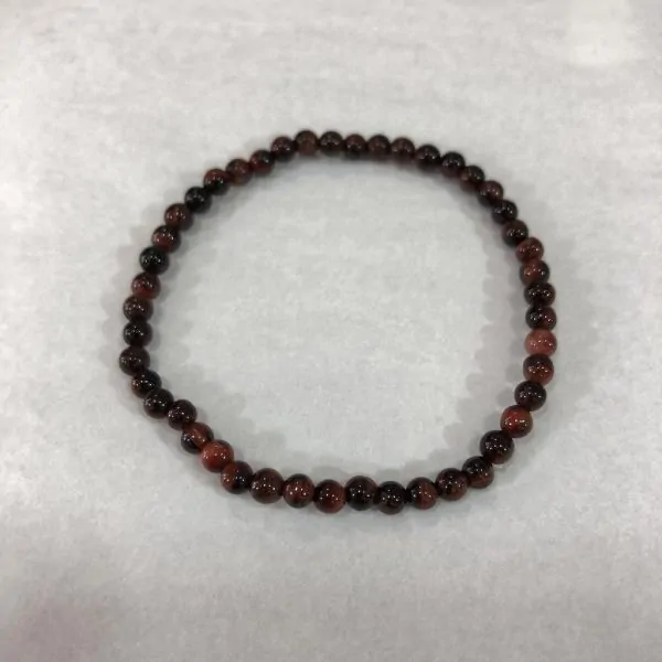 Bracelet Oeil de Taureau perle ronde 4mm | Pierres - Minéraux