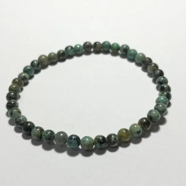 Bracelet Turquoise d'Afrique perles rondes 4mm | Dans les yeux de Gaïa