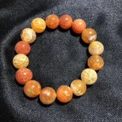 Bracelet Agate de Feu perles rondes 10mm | Dans les yeux de Gaïa