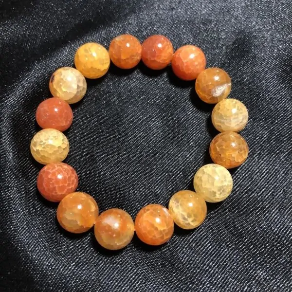 Bracelet Agate de Feu perles rondes 10mm | Dans les yeux de Gaïa