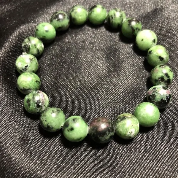 Bracelet Rubis Zoïsite perles rondes 10mm | Dans les yeux de Gaïa