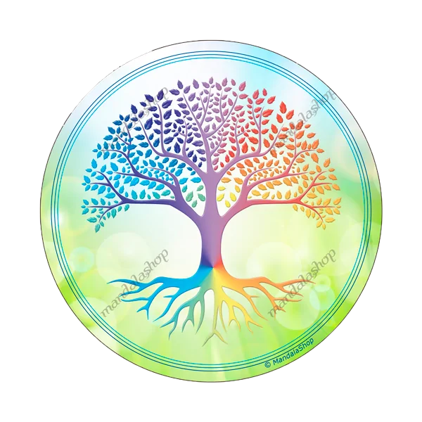 Disque harmonisant Arbre de Vie Vert | Fleurs de Vie - Protection