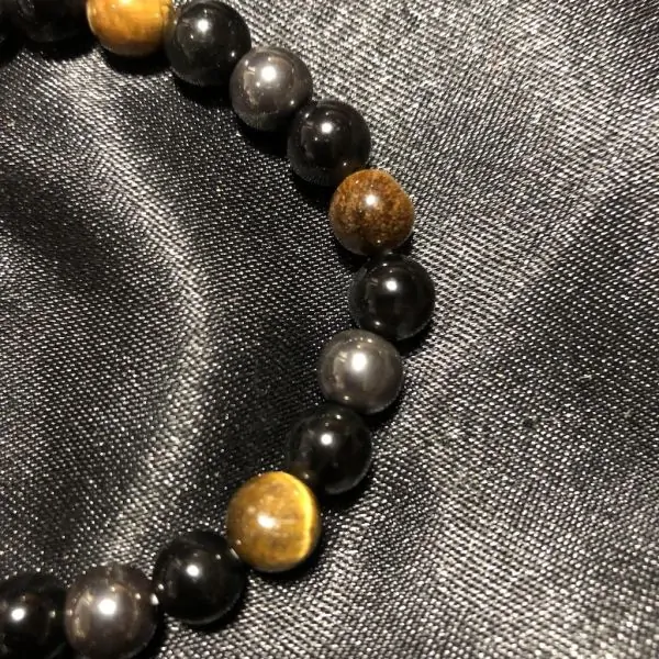Bracelet Obsidienne Hématite Oeil de Tigre 8mm | Minéraux - Bijoux