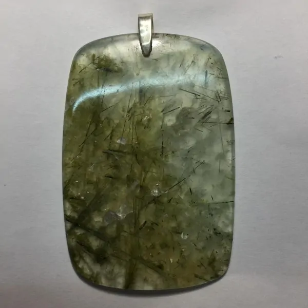 Pendentif en Prehnite monté sur de l'argent -2 | Dans les yeux de Gaïa