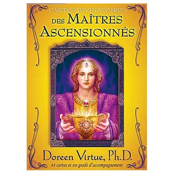 Cartes divinatoires des maîtres ascensionnés - Coffret de face - guidance/développement personnel| Dans les Yeux de Gaïa
