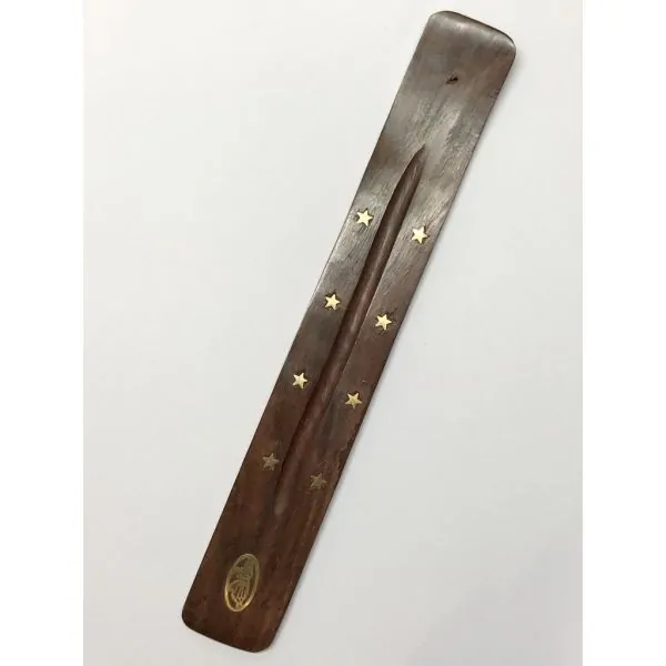 Porte encens en bois symbole tibétains, photo 1 | Dans les Yeux de Gaia