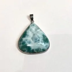 Pendentif Larimar métal Argenté -1x | Dans les yeux de Gaïa