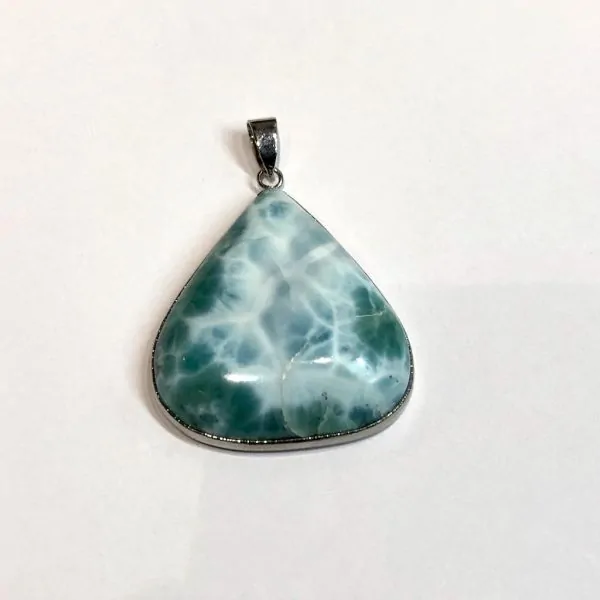 Pendentif Larimar métal Argenté -1x | Dans les yeux de Gaïa