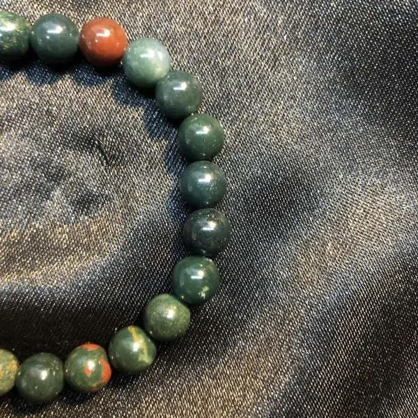 Bracelet Héliotrope perles rondes 8mm - Minéraux | Dans les yeux de Gaïa