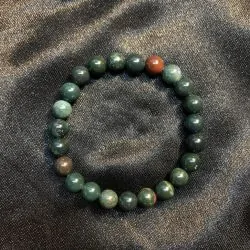 Bracelet Héliotrope perles rondes 8mm - Minéraux | Dans les yeux de Gaïa