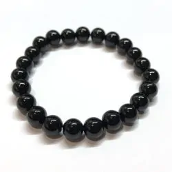 Bracelet Onyx Perles rondes 8 mm | Bracelets en Pierres | Dans les yeux de Gaïa