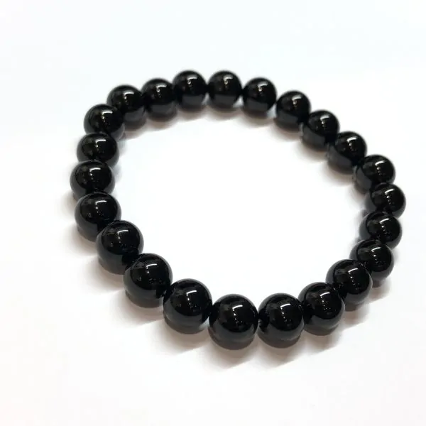 Bracelet Onyx Perles rondes 8 mm | Bracelets en Pierres | Dans les yeux de Gaïa