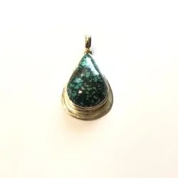 Pendentif Turquoise serti en Argent 925 -9| Pendentifs en Minéraux | Dans les yeux de Gaïa