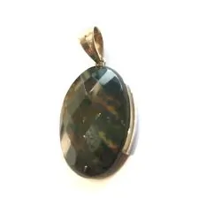 Pendentif Héliotrope serti en Argent 925 | Dans les yeux de Gaïa