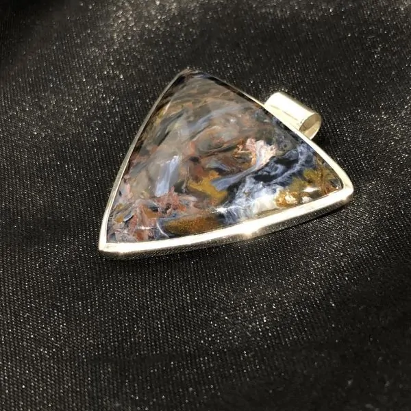 Pendentif en Pietersite serti en Argent 925 -13| Pendentifs en Minéraux | Dans les yeux de Gaïa
