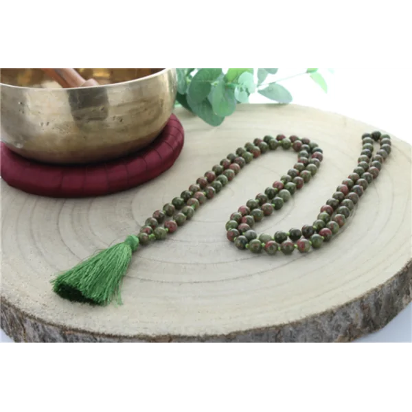 Mala 108 perles Unakite | Bijoux pierre | Dans les yeux de Gaïa