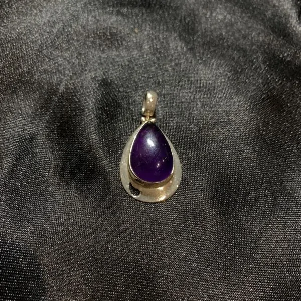 Pendentif Améthyste serti en Argent 925 -9| Pendentifs en Minéraux | Dans les yeux de Gaïa