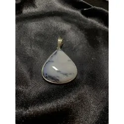 Pendentif en Agate Dendritique  serti en Argent 925 | Pendentifs en Minéraux | Dans les yeux de Gaïa