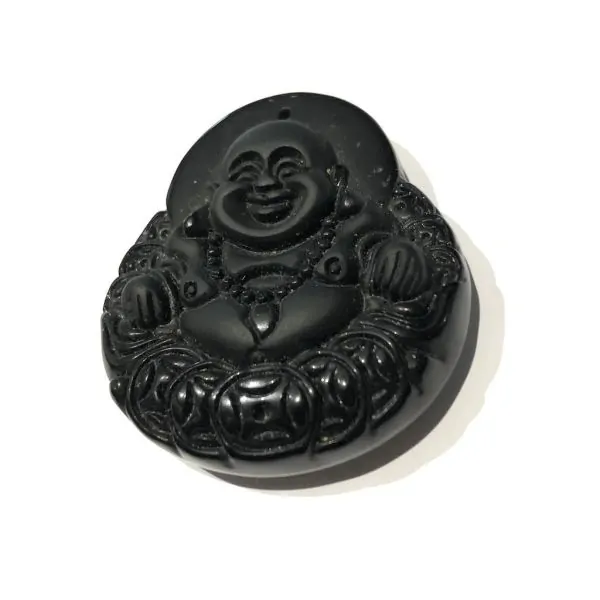 Pendentif en Obsidienne Noire -2| Pendentifs en Minéraux | Dans les yeux de Gaïa