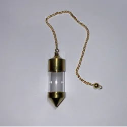 Pendule Tube en Métal Doré