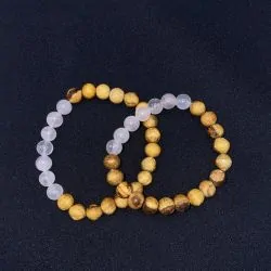 Bracelet en Bois de Palo Santo et Quartz Rose | Dans les yeux de Gaïa