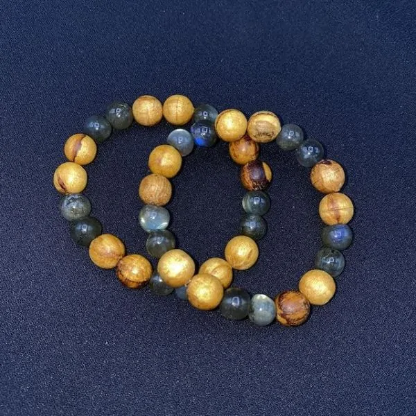 Bracelet Bois de Palo Santo et Labradorite -1 | Dans les yeux de Gaïa