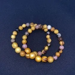 Bracelet en Bois de Palo Santo et Rhodonite, photo 2 | Dans les Yeux de Gaia
