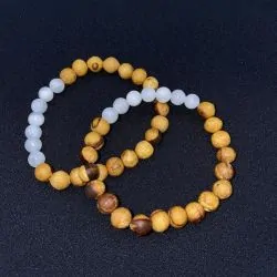 Bracelet en Bois de Palo Santo et Pierre de Lune | Dans les yeux de Gaïa