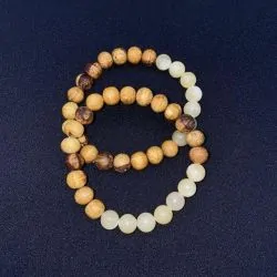 Bracelet en Bois de Palo Santo et Calcite Jaune | Dans les yeux de Gaïa