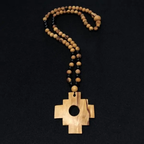 Collier en Palo Santo inca chacana, photo 1 | Dans les Yeux de Gaia