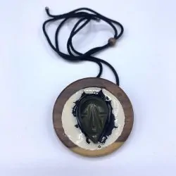 Figure Chamanique en Obsidienne sur Bois  - Photo 1 | Dans les Yeux de Gaia