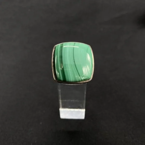 Bague Malachite en Argent 925 5 | Bagues en Minéraux | Dans les yeux de Gaïa