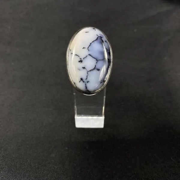 Bague Agate Dendritique / Merlinite en Argent 925, photo 1 | Dans les Yeux de Gaia